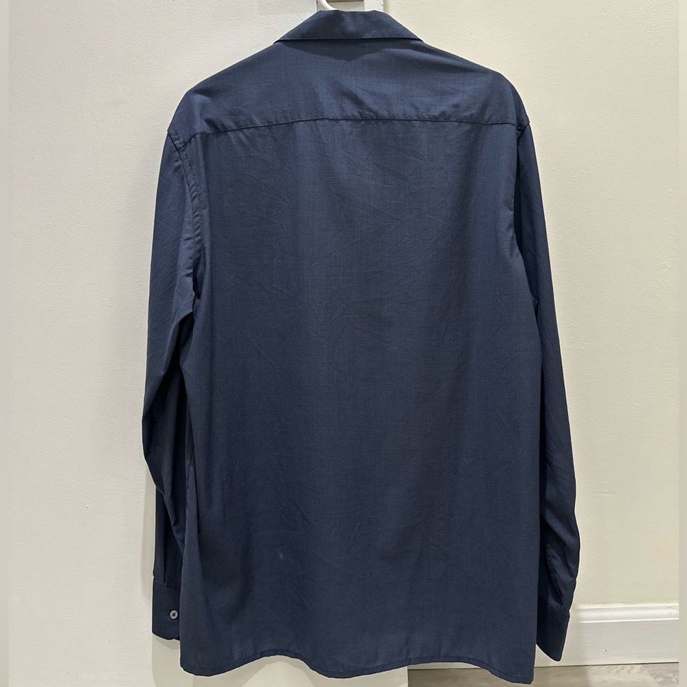 NWOT Mango Men Button Down Navy Shirt XL - Picture 4 of 7